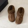 Cubrecabezas de Peluche Melaleuca Medias Zapatillas 2026 Otoño/Invierno Retro Versátil Suave Esponjoso Peluche Ropa Exterior Cálidas Zapatillas de Piel