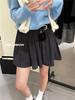 Liquidación, Sin Devoluciones ni Cambios, Estilo Coreano Otoñal Casual Falda Corta Plisada de Pana con Cintura Elástica para Mujer