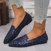 Zapatos de mujer de talla grande transfronterizos, punta fina, nueva colección otoño 2026, planos, transpirables, de punta baja, slip-on, bailarinas para mujer, al por mayor