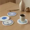 Posavasos Absorbente Redondo Estilo Japonés, Posavasos Duro de Tierra de Diatomeas Aislante de Calor, Salvamanteles de Escritorio, Posavasos Anti-quemaduras para Mesa de Comedor, Posavasos para Taza de Té de Oficina