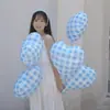 Nuevo Globo de Corazón a Cuadros de 18 pulgadas Foto al Aire Libre Check-In Arreglo de Cumpleaños Nochevieja Liberación Globo de Película de Aluminio Helio
