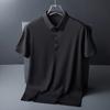 Camiseta de Manga Corta sin Costuras de Seda de Hielo para Hombre, Solapa Ligera para Negocios, Transpirable, Polo Paul de Secado Rápido, Camisa de Media Manga Casual Moderna
