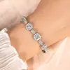 Pulsera de Zirconia Roja Cuadrada Brillante Diseño de Nicho Ins Nuevo Estilo 2026 Moda Femenina Elegante Joyería para la Mano Tendencia