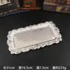 Nuevo Cuenco Rectangular de Hierro Forjado con Encaje de Concha para Frutas Espesor Patrón Europeo Bandeja Dorada Bandeja de Almacenamiento Bandeja de Metal para Té