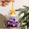 Árbol de Navidad Hecho a Mano Crochet Hilo Decoraciones Adornos Colgantes Campana Navidad Tejido Árbol de Navidad Crochet