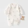 Mameluco térmico de mariposa de tres capas para recién nacido, mameluco de bebé sin costuras con botones a presión, mameluco de Clase A amigable con la piel para otoño e invierno
