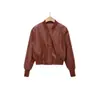 Amazon 2026 Otoño Estilo Europeo y Americano Nueva Moda Francesa Elegante Chaqueta de Cuero Sintético con Cuello Alto Abrigo Versátil para el Trabajo