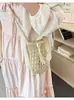 Bolso Bandolera de Moda Simple y Tendencia del Fabricante Bolso Tejido a Mano de Paja Versátil para Mujer Bolso para Teléfono Móvil Venta al por Mayor