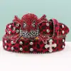 Suministro de Cinturón de Pedrería Transfronterizo, Cinturón Unisex Colorido con Estampado de Leopardo y Diamantes con Hebilla de Pin, Cinturón Incrustado para Estilo Punk Europeo y Americano