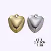 Chapado en Electricidad Corazón de Melocotón Brillante Tridimensional Accesorios para Collares Pendientes Hechos a Mano DIY Colgante de Corazón Dijes Piezas de Joyería
