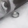 Venda quente transfronteiriça anel de aço inoxidável gota de óleo prateada 6mm anel personalizado de aço titânio joias da moda japonesa e coreana atacado