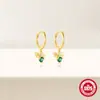 Nuevo pendiente de plata de ley S925 con forma de abeja divertida incrustado con diamante verde, pendientes de moda transfronterizos populares en Europa y Estados Unidos, pendientes personalizados estilo INS