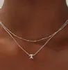 Collar de Moda Transfronterizo Europeo y Americano Versátil en Capas con Iniciales y 26 Colgantes, Nuevo Estilo para Mujer 2024 para Superponer