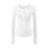 Camiseta de Manga Larga con Botones y Cuello Henry Estilo Pure Desire para Mujer 2025 Primavera y Otoño Nuevo Top Ajustado a la Cintura para Chica Hot