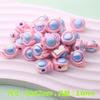 Pulsera de cuentas de mariposa de dos colores con dibujos animados, bañada en acrílico UV, con diseño directo de fábrica, ideal para hacer tú mismo, con dulces y accesorios de amor.