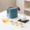 Juego de té de viaje Yuanshan pintado a mano Traje Taza Express Kung Fu Portátil para Exteriores Una Tetera Tres Tazas Regalos de Alta Gama