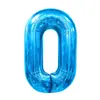 Separado de 40 pulgadas EE. UU.. globo de película de aluminio número 0-9 color dorado y plateado azul en polvo cuerpo delgado decoración de fiesta