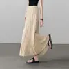 Saia Plissada Longa Elegante de Cintura Alta Slimming Outono Moda Personalizada Issey Miyake
