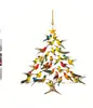 Nuevo Producto Transfronterizo Colgante Creativo de Árbol de Navidad para Coche Decoración Acrílica Navideña Decoración para el Hogar de Vacaciones