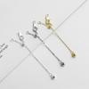 Cadena extendida Seiko Love de plata esterlina S925, pulsera de cuentas DIY, collar, cadena de conexión, cadena de cola ajustable con tirador de silicona