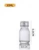 Botella de Líquido Oral Color Té Vidrio Transparente Botella de Farmacia Múltiples Tamaños Embotellado Evitación Química Botella de Reactivo