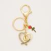 Personalidade criativa diamante rosa mãe acessórios pingente flor pegada bolsa chaveiro