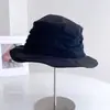 Sombrero de Pescador Vintage con Bloques de Color de Mezcla de Algodón y Lino para Mujer, Nuevo Sombrero de Cubo Versátil Casual de Otoño, Sombrero de Tela con Protección Solar, Moderno