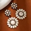 Pendientes de flores de turquesa bohemios, pendientes de banquete de industria pesada de alto sentido, pendientes de temperamento exagerado de estilo étnico, venta al por mayor