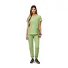 Uniformes quirúrgicos para clínica dental, uniformes de enfermera de manga corta europeos y americanos transpirables que absorben la humedad, unisex, producción rápida de muestras en lotes pequeños