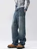 Maple House Moda Masculina / Coleção Primavera/Outono 2026 Marca Americana de Moda de Rua Jeans Rasgado para Homens, Design Solto de Perna Reta, Calça de Perna Larga