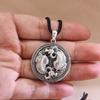 Colgante Retro Plata Tailandesa Año del Buey Año del Zodíaco Plata Moda Retro Collar Personalizado Colgante Llavero Giratorio