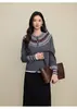 Cardigan de Lã Jacquard Tricô Redondo Estilo Nórdico Fair Isle 2025 Inverno Novo Suéter Tricô Grosso Casaco para Mulheres
