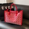 Bolsa de Boda Femenina Novia Boda Bolsa Roja Bolsa de Boda Bolso Tote de Gran Capacidad Bolso de Hombro de Gran Capacidad