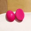 Estilo coreano colorido cor sólida geométrica oval resina meio remendo pílula brincos diy cocar material de capa de telefone móvel atacado