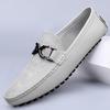 Zapatos de piel auténtica con diseño de cocodrilo y guisante Live Explosions, zapatos de conducción informales de gran tamaño, zapatos de piel de vaca para hombre.