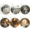 Posavasos de Madera Halloween Festival Clásico Retro Restaurante Vajilla Aislamiento Posavasos para Té Antideslizante Base para Taza Set Festivo