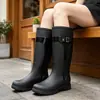 Botas de Chuva de Cano Alto Luo You Wellington Clássico para Exterior Resistente à Água Antiderrapante Viagem Caminhada Botas de Chuva com Pelúcia Adicional Comércio Exterior Transfronteiriço