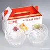 Bol de Vidrio Bol para Ensalada Frutero Cocina Hogar Bol de Diamante Juego de Seis Piezas Bol Nórdico Regalo de Inauguración Caja de Regalo Mayoreo