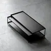 Mesa de Café Pequeña de Hierro Forjado Estilo Japonés para Sala de Estar, Mesa de Té Creativa Hecha a Mano de Hierro Puro para Ventanas de Mirador y Apartamentos Pequeños
