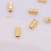 Plated de Cobre Cor Dourada Verdadeira 18K Preservação de Cor Tubo Laser Listra Contas Tubo de Linha Padrão Lote Flor Tubo Reto Pequeno Contas