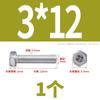 Tornillos de Acero Inoxidable 304 de Cabeza Cruzada Hexagonal Externa Juego Completo de Tornillos Hexagonales M1.6M2M3M4M5M6M8