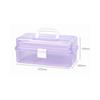 Caja de Herramientas de Arte Engrosada Wei Zhuang, Caja de Almacenamiento Portátil de Plástico Transparente de Tres Capas para Uñas Artísticas para Estudiantes, Almacenamiento Plegable