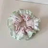 Goma de pelo de cuadros dulces con encaje y diseño de lunares de cerezas, Cuerda para el pelo súper de hada para niñas, Cuerda elegante para coleta