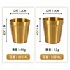 Atacado Transfronteiriço Copo de Aço Inoxidável de Camada Dupla Estilo Coreano Dourado Copo de Aço Inoxidável 304 175ml Doméstico Antiderrapante Copo de Café