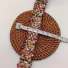 Cinturón Tejido de Tweed Colorido de Ala Ancha con Cerdas de Cepillo de Dientes, Lentejuelas Doradas de Seda, Accesorios para Ropa, Accesorios para Manualidades