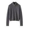 Outono e Inverno Novo Estilo Cardigan de Caxemira Gola Alta Feminino Solto Estilo Coreano Curto Tricotado Macio Encerado Jaqueta Suéter Top