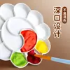 Paleta de Colores Pigmentos Flor de Ciruelo Plástico Engrosado Acrílico Caja de Color para Niños Estudiante Arte Plato Grande de Ciruelo