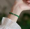 Pulseira de Ágata Verde Grau 10A Contas de Transferência da Sorte para Homens e Mulheres Pulseira de Calcedônia Círculo Único Jade Pequeno Estilo Retrô Presente