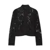 Chaqueta blazer de encaje negro para mujer estilo europeo y americano otoño 2026 61811