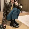 2026 Botines Retro de Punta Cuadrada de Nuevo Estilo con Cremallera Lateral, Botines Cortos para Mujer, Ropa Exterior de Otoño e Invierno, Botines de Tobillo con Tacón Grueso, Botas Martin